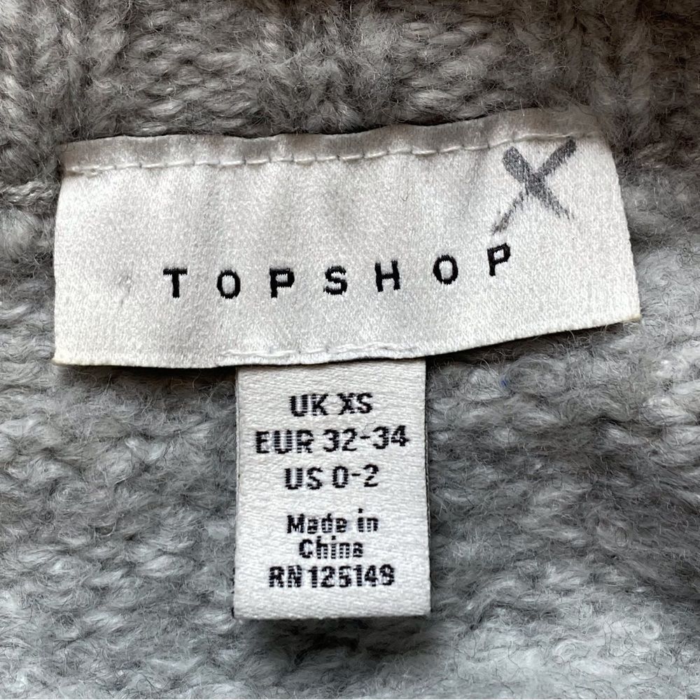 TopShop Gray Crew Neck Long Sleeve Sweater Size 2 - Picture 3 of 10